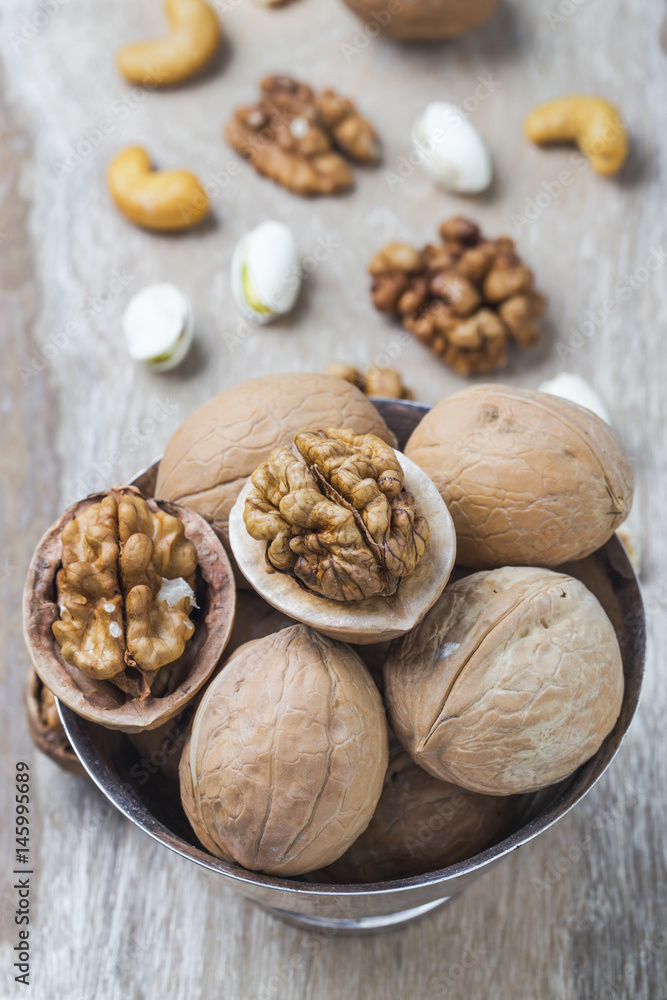 Walnut, walnut, pistachio, cashew nuts, Walnut, walnut, pistachio, cashew nuts,
