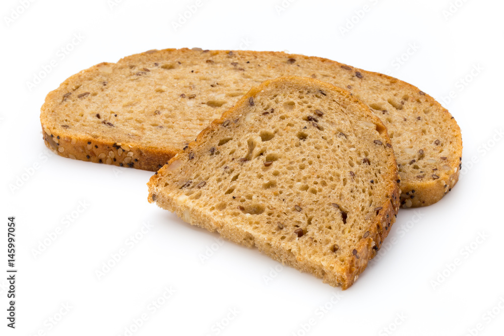 Rye bread slice isolated on white background. Rye bread slice isolated on white background.