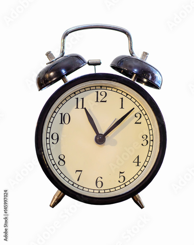Isolated image of an old alarm clock