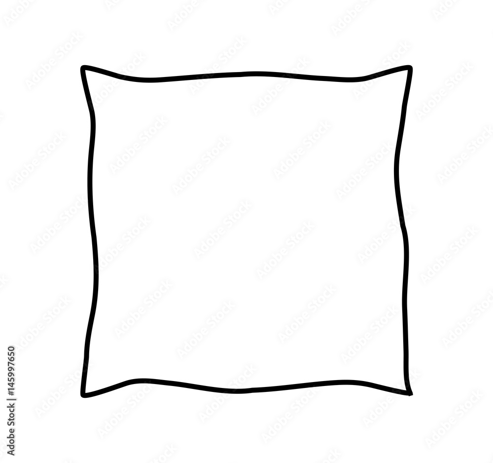 cartoon pillow silhouette, outline vector symbol icon design. Stock