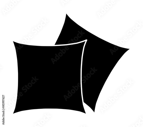 cartoon pillow silhouette, outline vector symbol icon design.