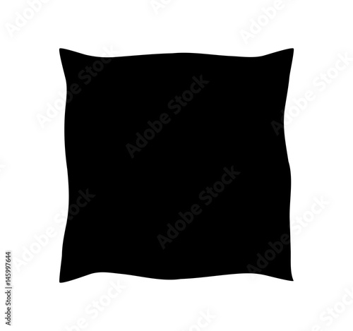 cartoon pillow silhouette, outline vector symbol icon design.