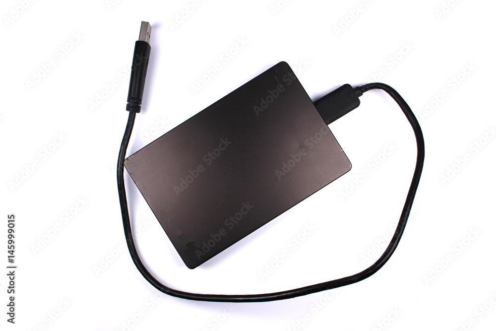 External hard drive isolated on white background External hard drive isolated on white background