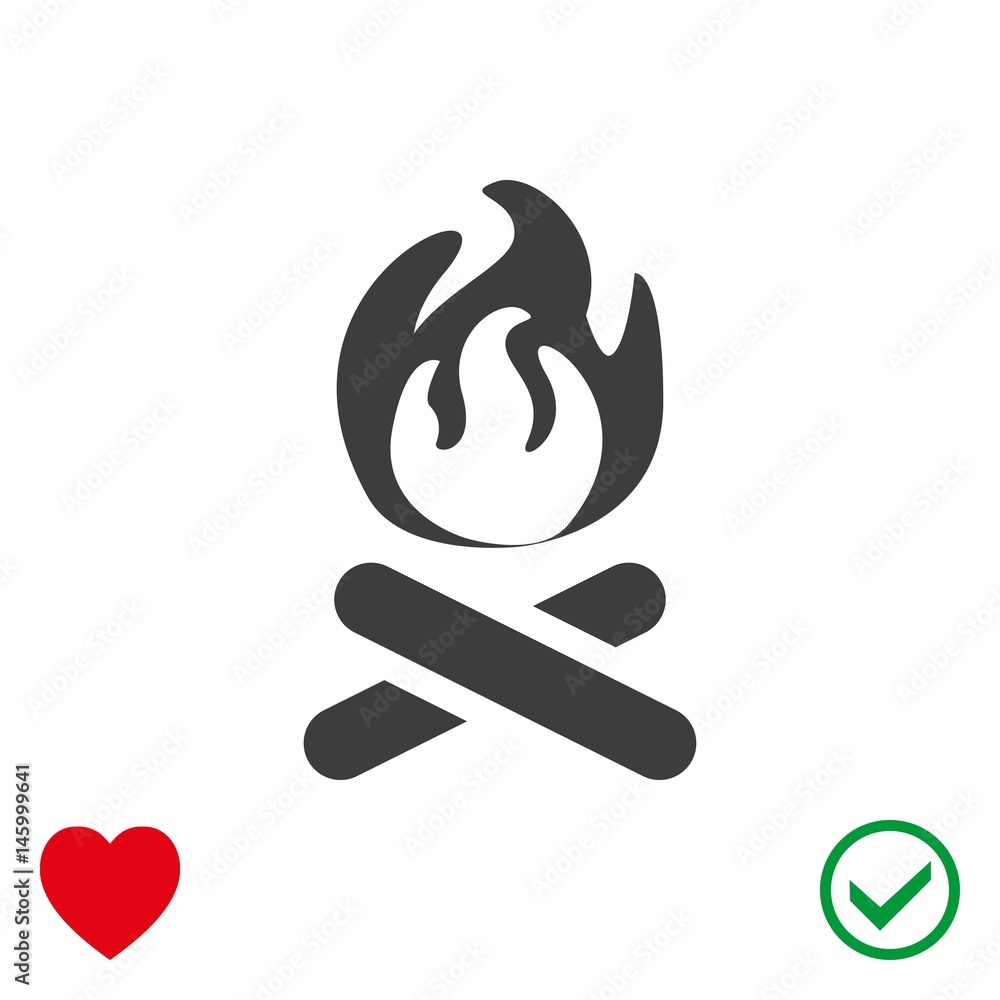 Obraz premium fire icon stock vector illustration flat design