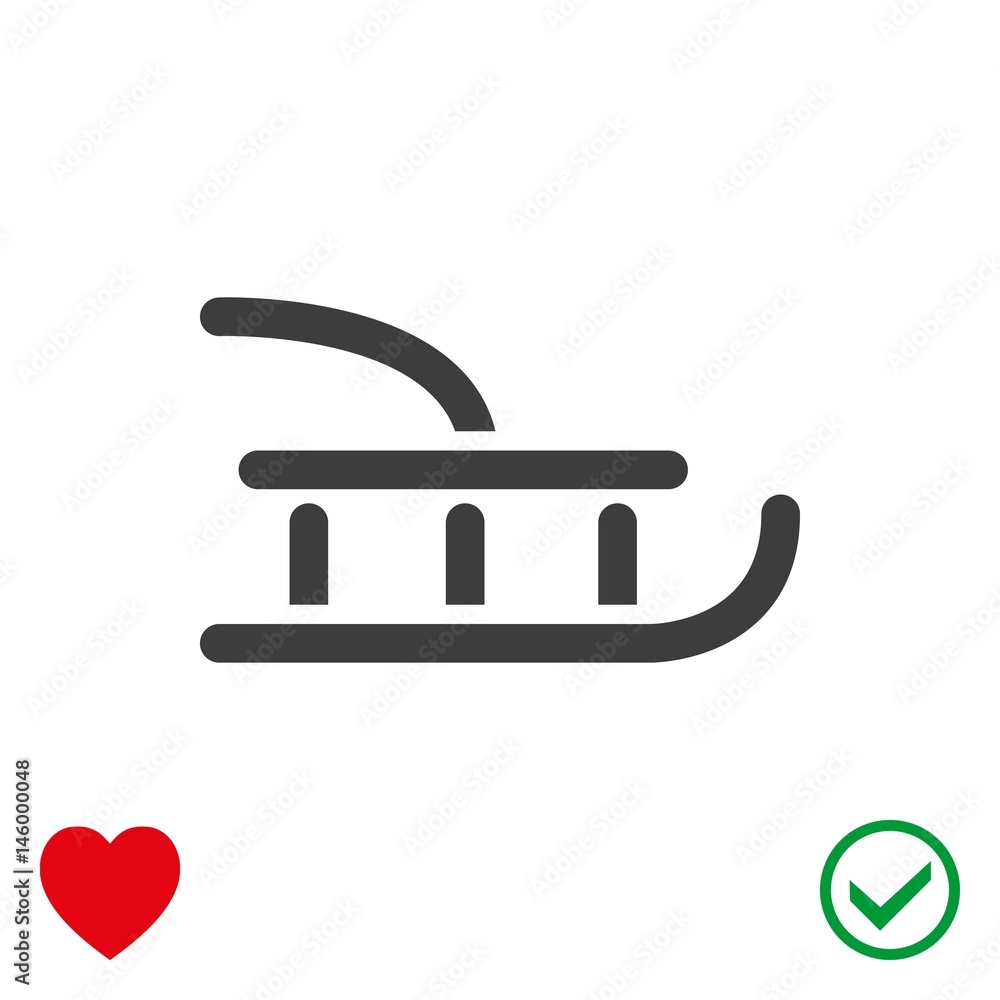 sled icon stock vector illustration flat design sled icon stock vector illustration flat design