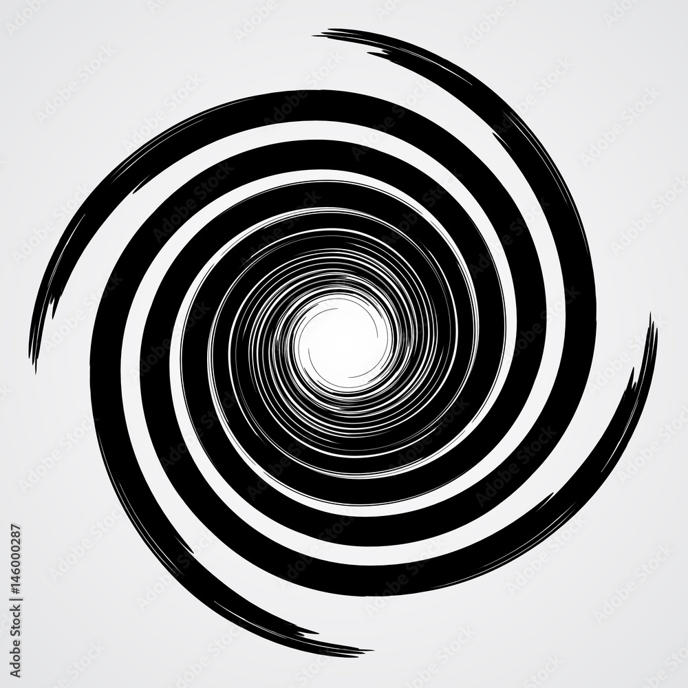 black spiral swirl circle with brush vector illustration black spiral swirl circle with brush vector illustration