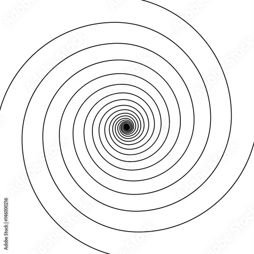 black on white swirl spiral hypnotic vector illustration