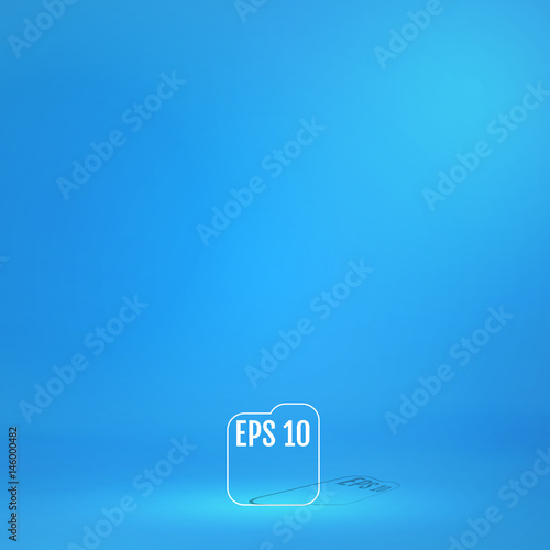 Template for display or montage of product. Empty blue color studio room background. Business backdrop. Material design concept. Vector illustration