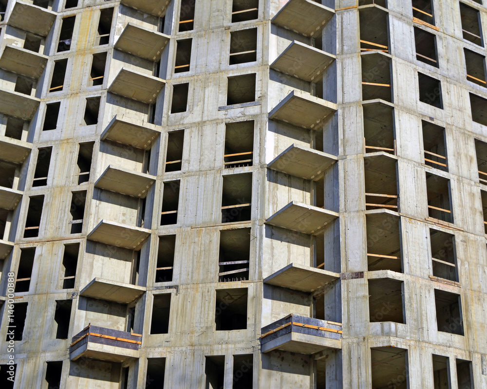 Wall of building under construction.Background. Wall of building under construction.Background.