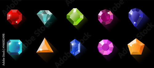 Gemmes multicolores sur fond noir