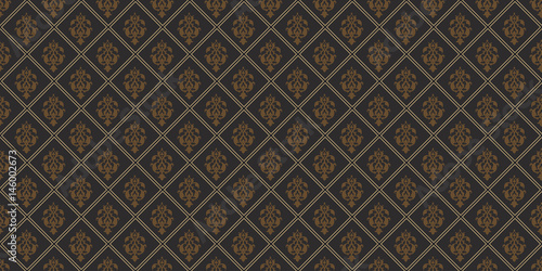 Seamless Damask Wallpaper. Modern pattern seamless dark black colors. Tiles design pattern seamless. Background vector