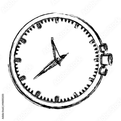 monochrome blurred silhouette of clock without bracelet vector illustration