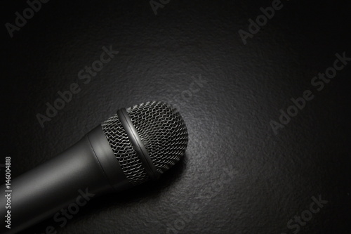 Silver Microphone in spot light