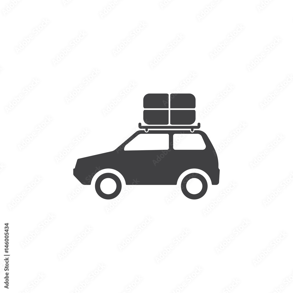 car and box on top, vector icon