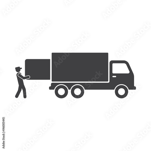 Warehouse icons: loading and unloading of goods