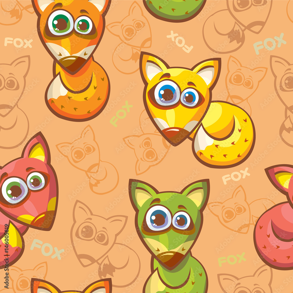 Seamless pattern with foxes. Seamless pattern with foxes.