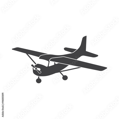 Fototapeta Naklejka Na Ścianę i Meble -  Small aircraft with propeller vector drawing