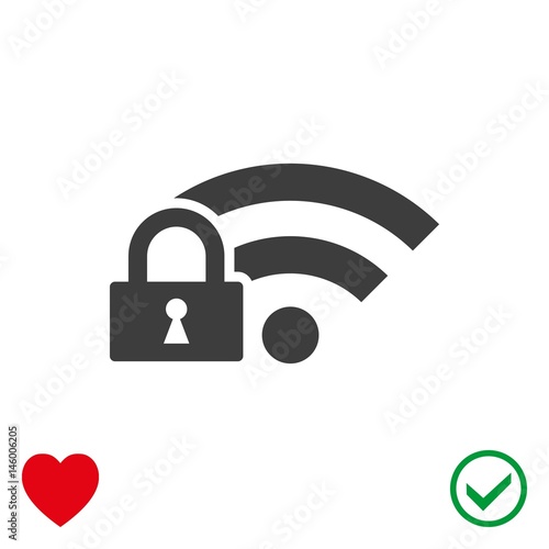 lock wifi icon stock vector illustration flat design