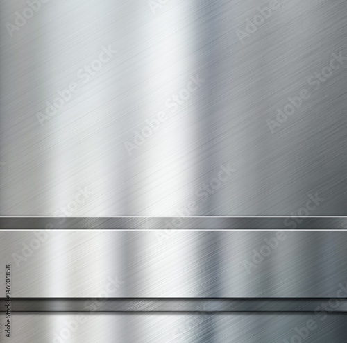metal stripes over brushed aluminum metallic background 3d illustration