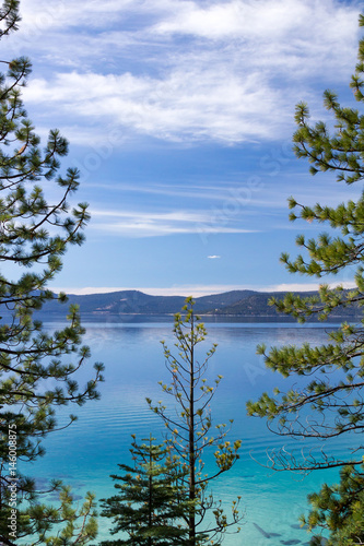 Lake Tahoe colorful mountain landscape scene