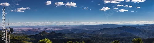 panorama of mountain range from high point 