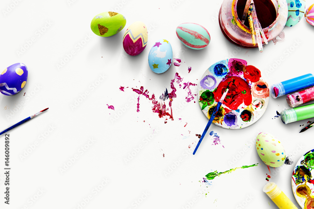 Obraz premium An easter colorful eggs painted