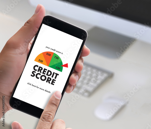 CREDIT SCORE (Businessman Checking Credit Score Online and Financial payment Rating Budget Money)