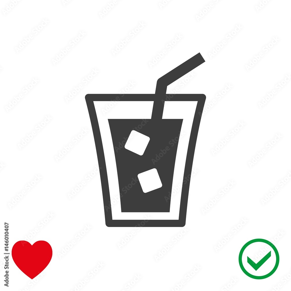 glass of water with ice icon stock vector illustration flat design glass of water with ice icon stock vector illustration flat design