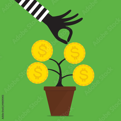 Vector illustration financial investment fraud concept.