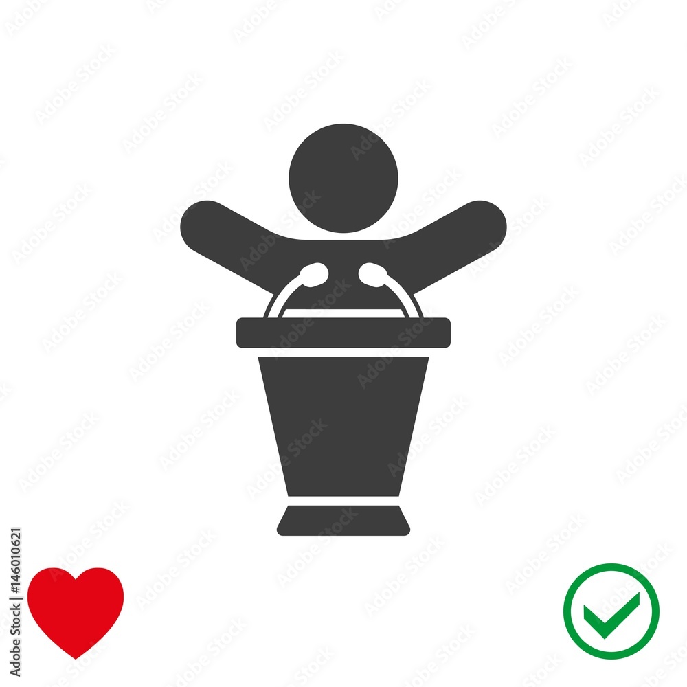 lectern with microphone icon stock vector illustration flat design lectern with microphone icon stock vector illustration flat design