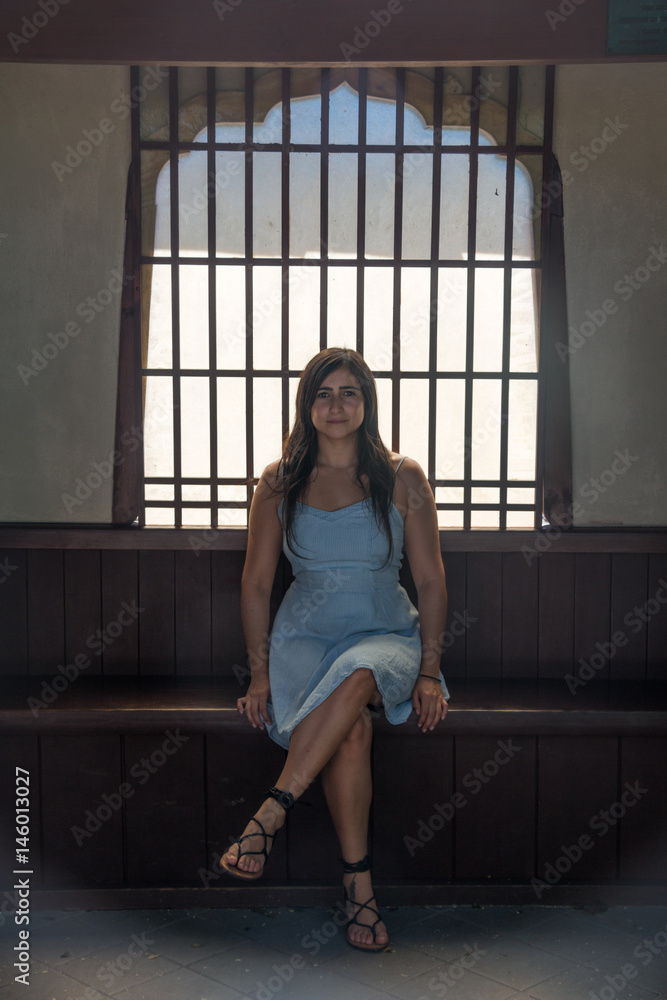 Fototapeta premium Beautiful woman sitting
