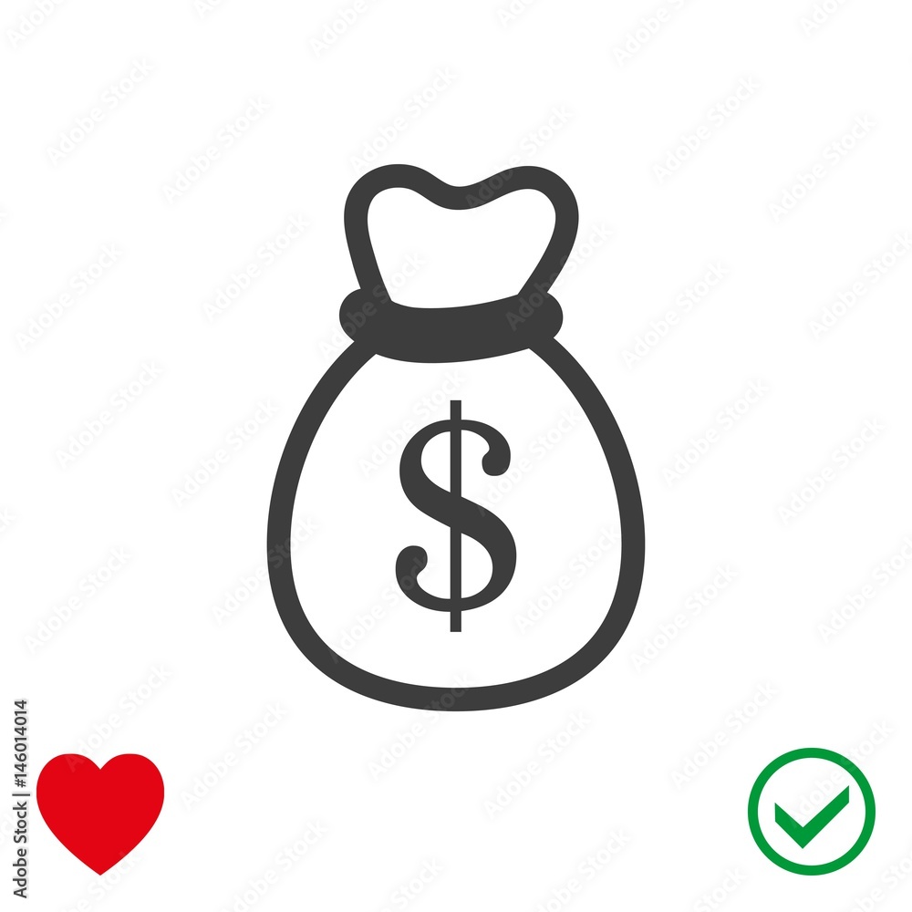 bag of money icon stock vector illustration flat design bag of money icon stock vector illustration flat design