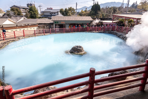 Obraz na płótnie BEPPU, OITA, JAPAN - MARCH 14, 2017 :Kamado Jigoku (Cooking Pot Hell) is one of the tourist attractions representing the various hells at Beppu Onsen, Oita. w salonie