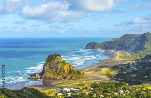 Look Out to Lion Rock Piha Beach Auckland New Zealand photo