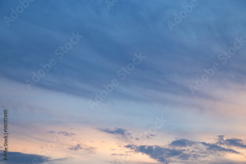 Blue sky with soft light at sunset time © Uraiwon