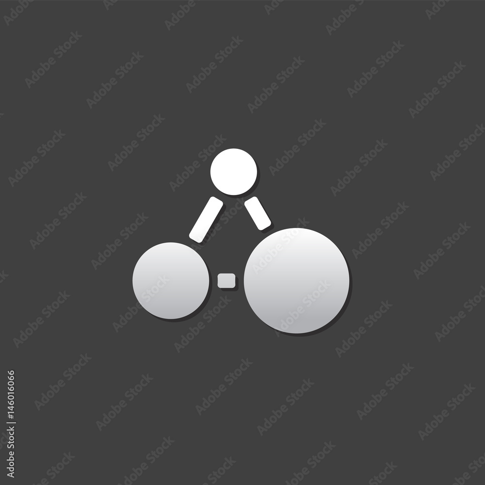 Metallic Icon - Connected dots Metallic Icon - Connected dots