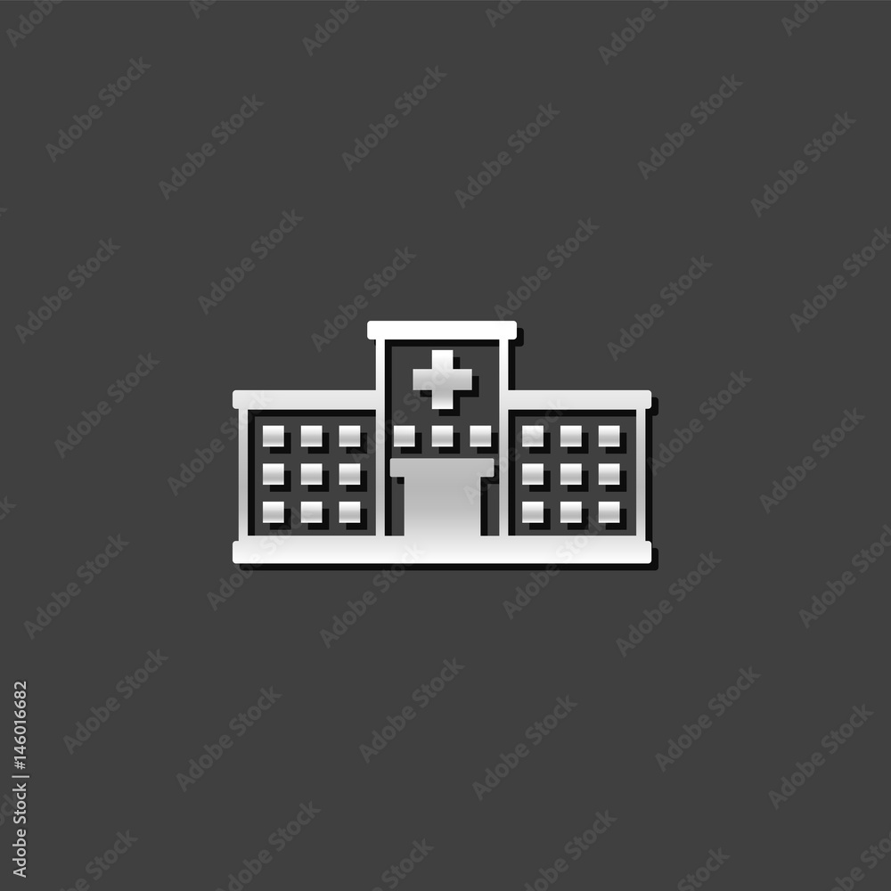 Metallic Icon - Hospital building Metallic Icon - Hospital building