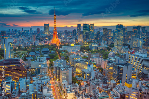 Tokyo. Cityscape image of Tokyo  Japan during sunset.