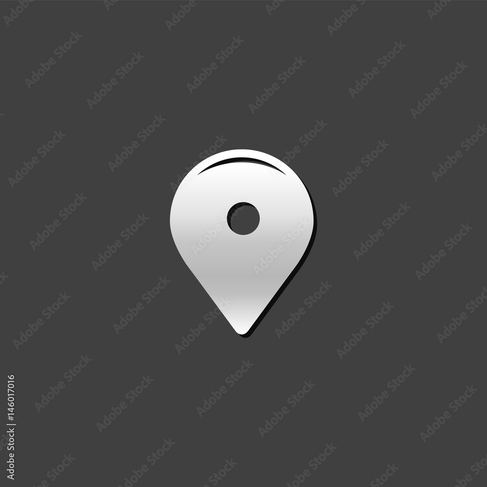 Metallic Icon - Pin location map Metallic Icon - Pin location map