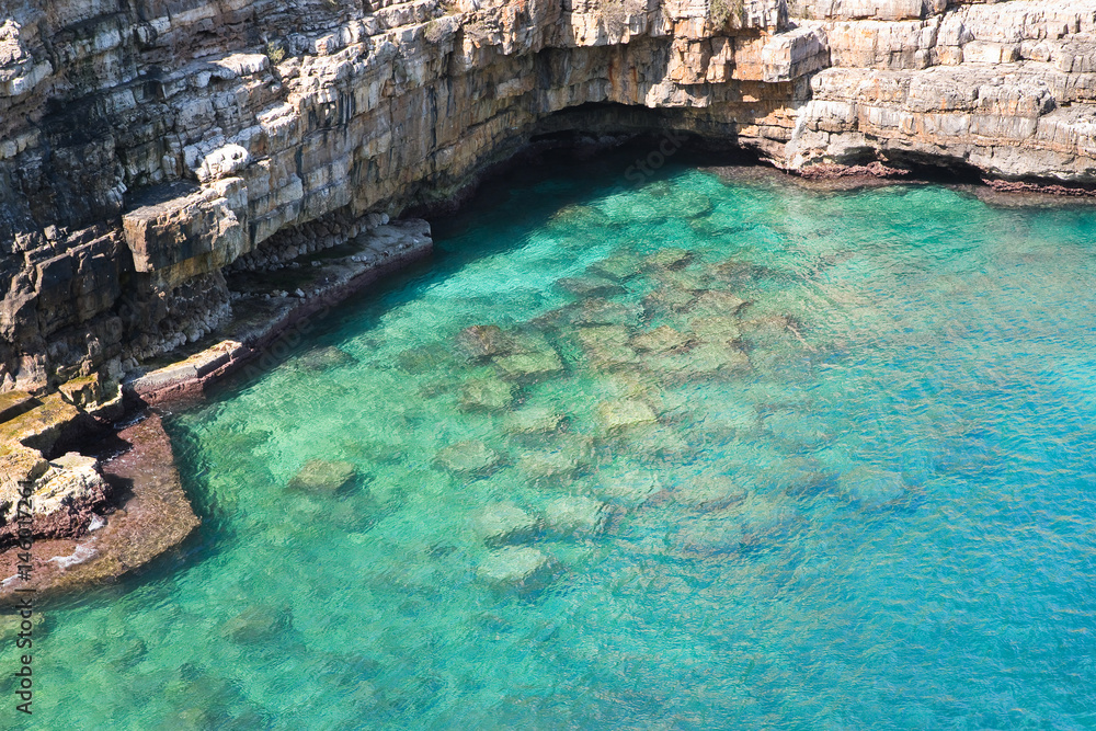 Panoramic view of Polignano. Puglia. Italy. 