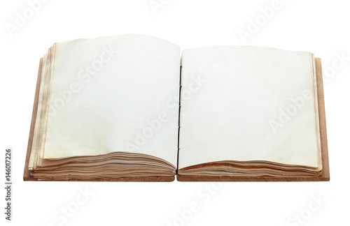  Open book isolated on white background.