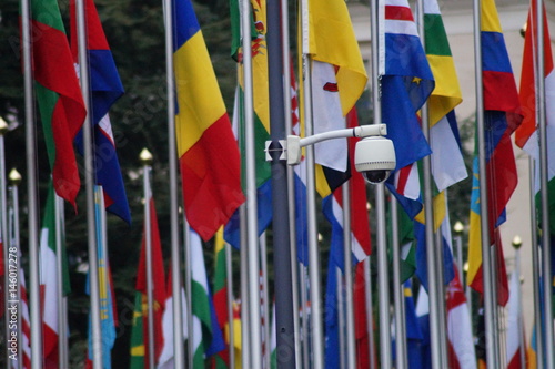 Flaggen bei den Vereinten Nationen in Genf photo