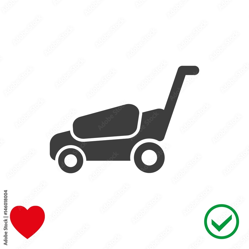 lawnmower icon stock vector illustration flat design lawnmower icon stock vector illustration flat design