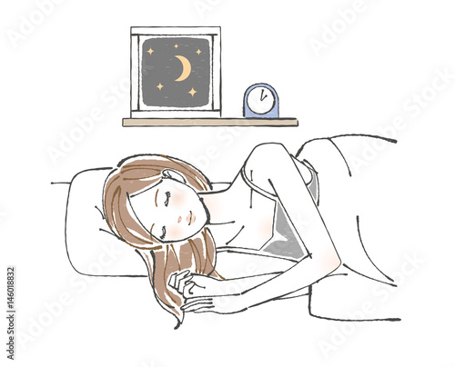 リラックスして眠る女性