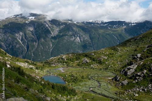 Norway - mountain lake in fjord