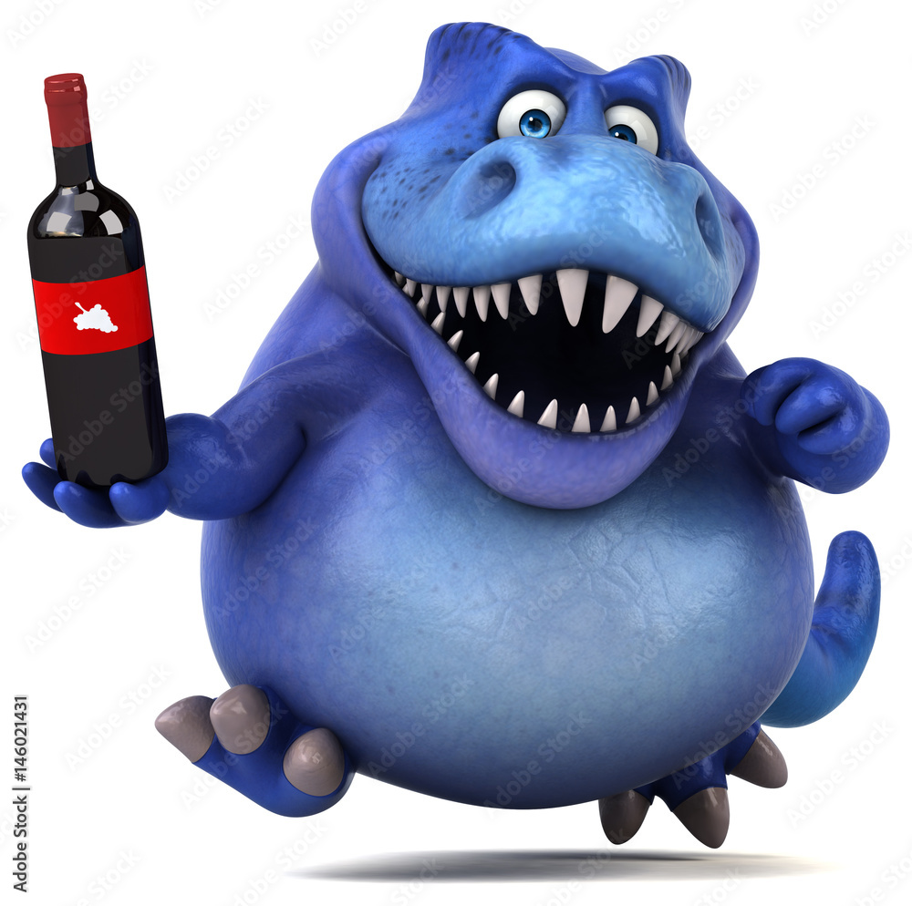 Naklejka premium Fun dinosaur - 3D Illustration