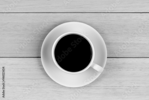coffee cup on wooden background, coffee break
