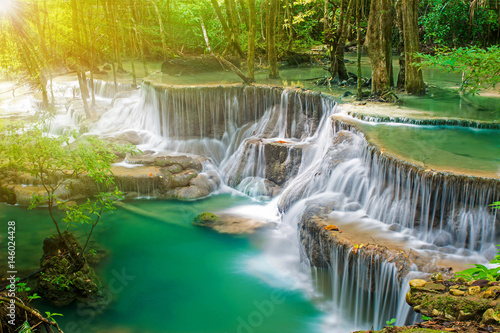 Beautiful waterfall in deep forest  Thailand 