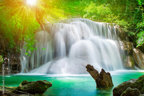 Fototapeta Naklejka Na Ścianę i Meble -  Beautiful waterfall in deep forest, Thailand 