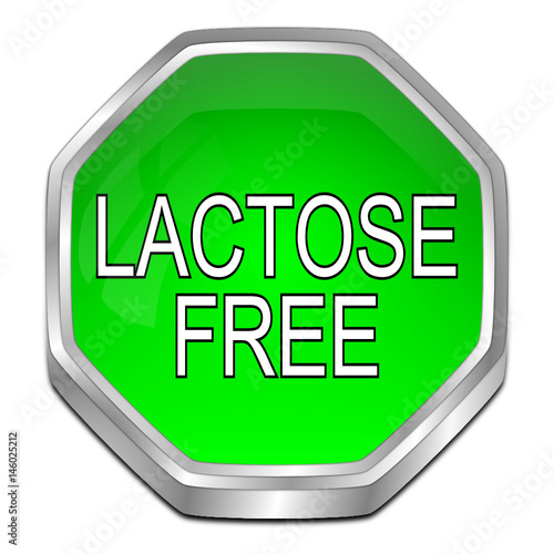 Lactose free Button - 3D illustration
